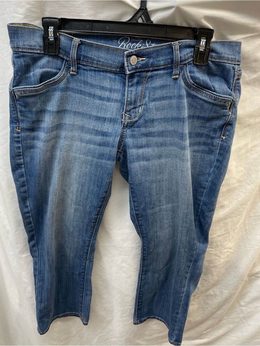 Rock star Medium Blue faded Cropped Slim Jeans ladies sz 14